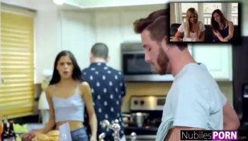 Amateur French housewife teasing two dudes