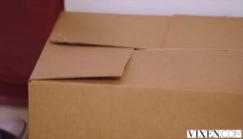 Blonde oiled up babe rides her mans hard schlonge