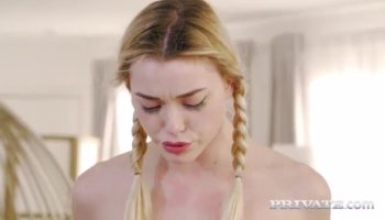 Eva gets facial after hardcore sex in the art porn