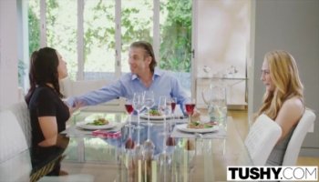 Barely pulling out of her amateur pussy