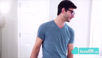 Nerdy girl gets fucked my older dude.