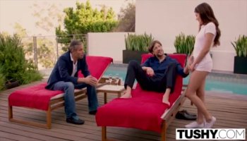 Mom helps her step daughter with a riock hard throbbing cock